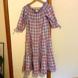 Kate Spade Madras off the shoulder dress